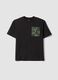 Boys&rsquo; black 100% cotton oversized T-shirt with chest pocket_3