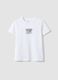 Girls' regular fit white pure cotton T-shirt with phrase_0