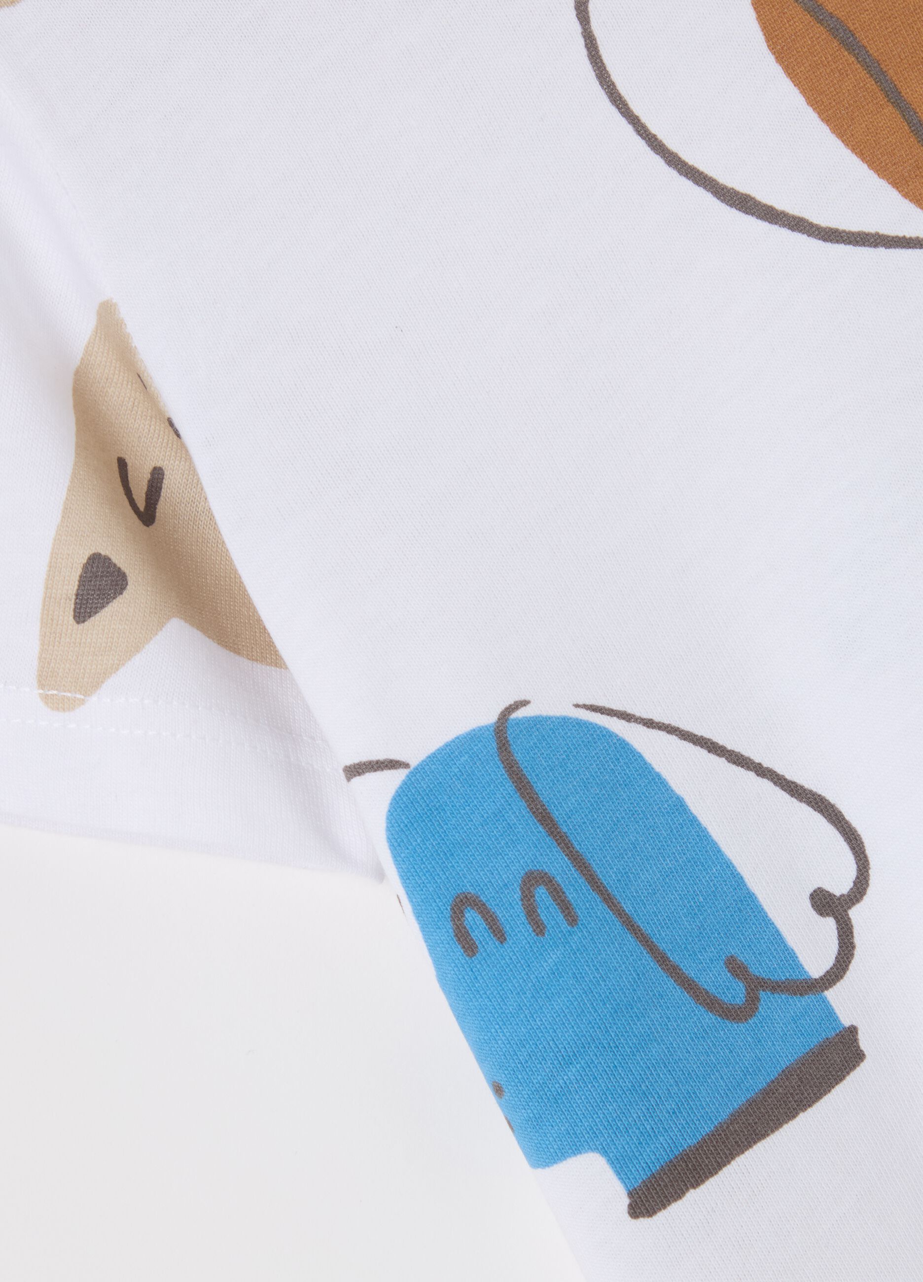 Cotton T-shirt with puppy print
