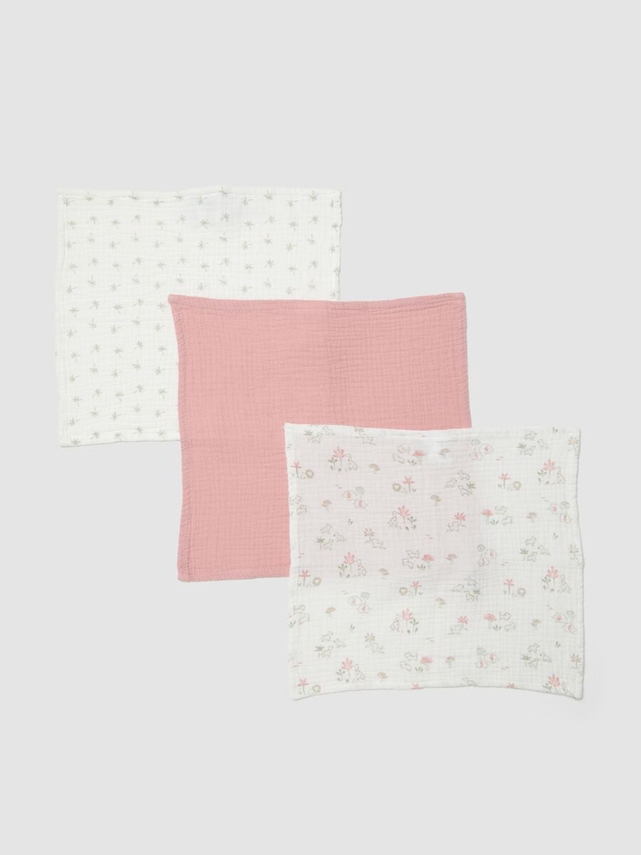 Multicolour cotton baby burp cloths &ndash; set of 3_0