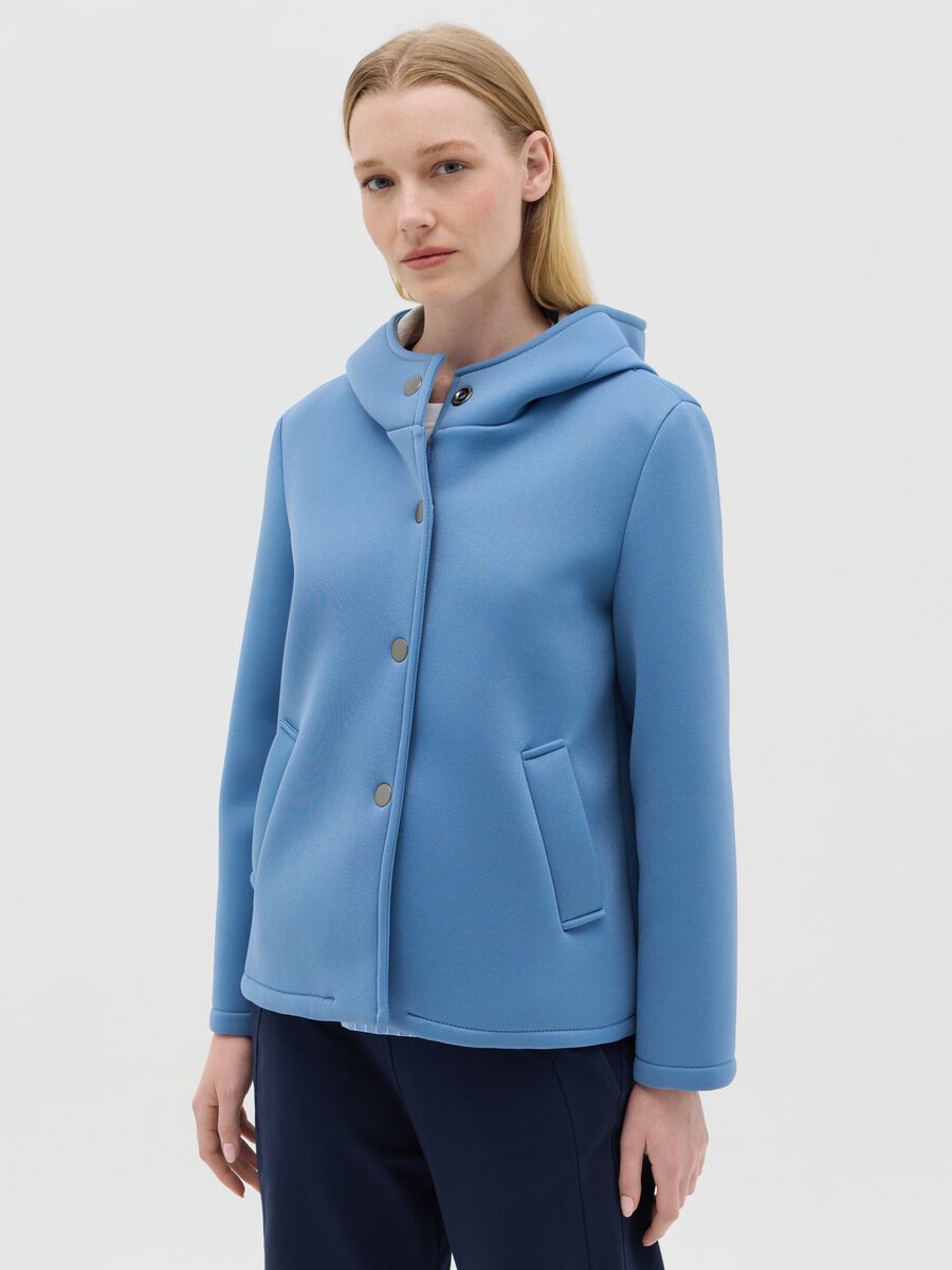 Short jacket with hood and buttons_0