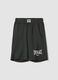 Black cotton blend regular fit shorts with Everlast logo_4