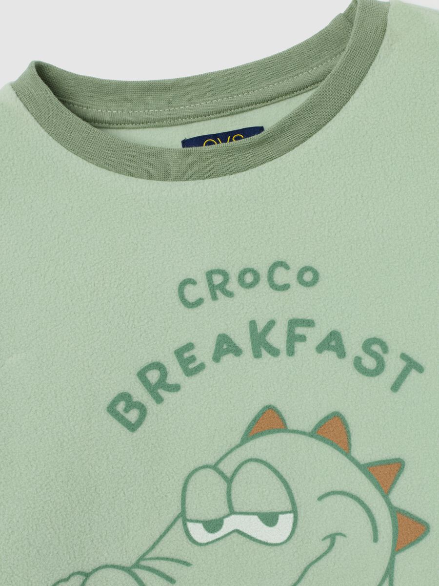 Green fleece children's pyjamas_2