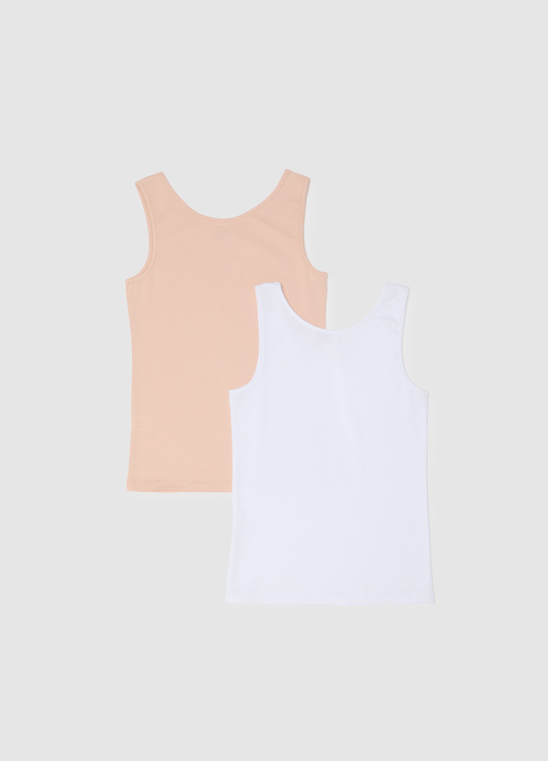 Girls' Multicolour Regular Fit Stretch Cotton Vest Duo Pack