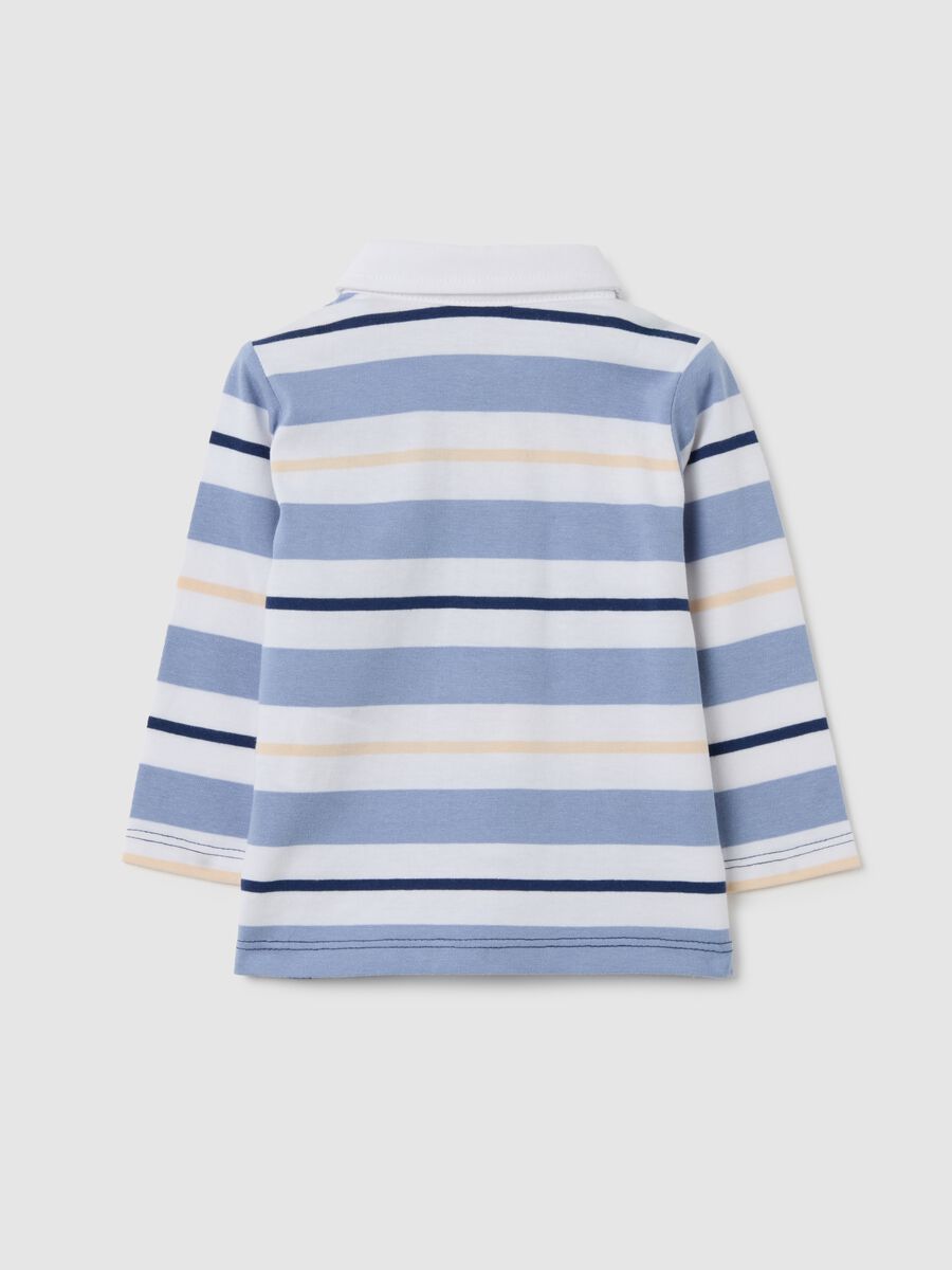Baby Polo in Pure Cotton with Multicolor Stripes Regular Fit_1