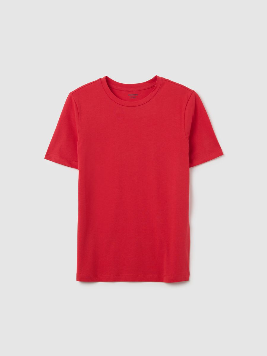 Women's Red Pure Cotton Regular Fit T-Shirt_0
