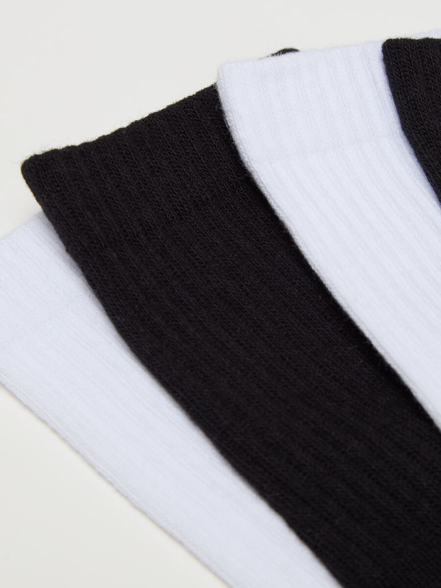 Three-pair pack short socks with ribbed legs_1