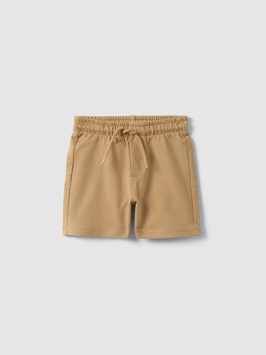 Beige pure cotton shorts for children with a regular fit_0
