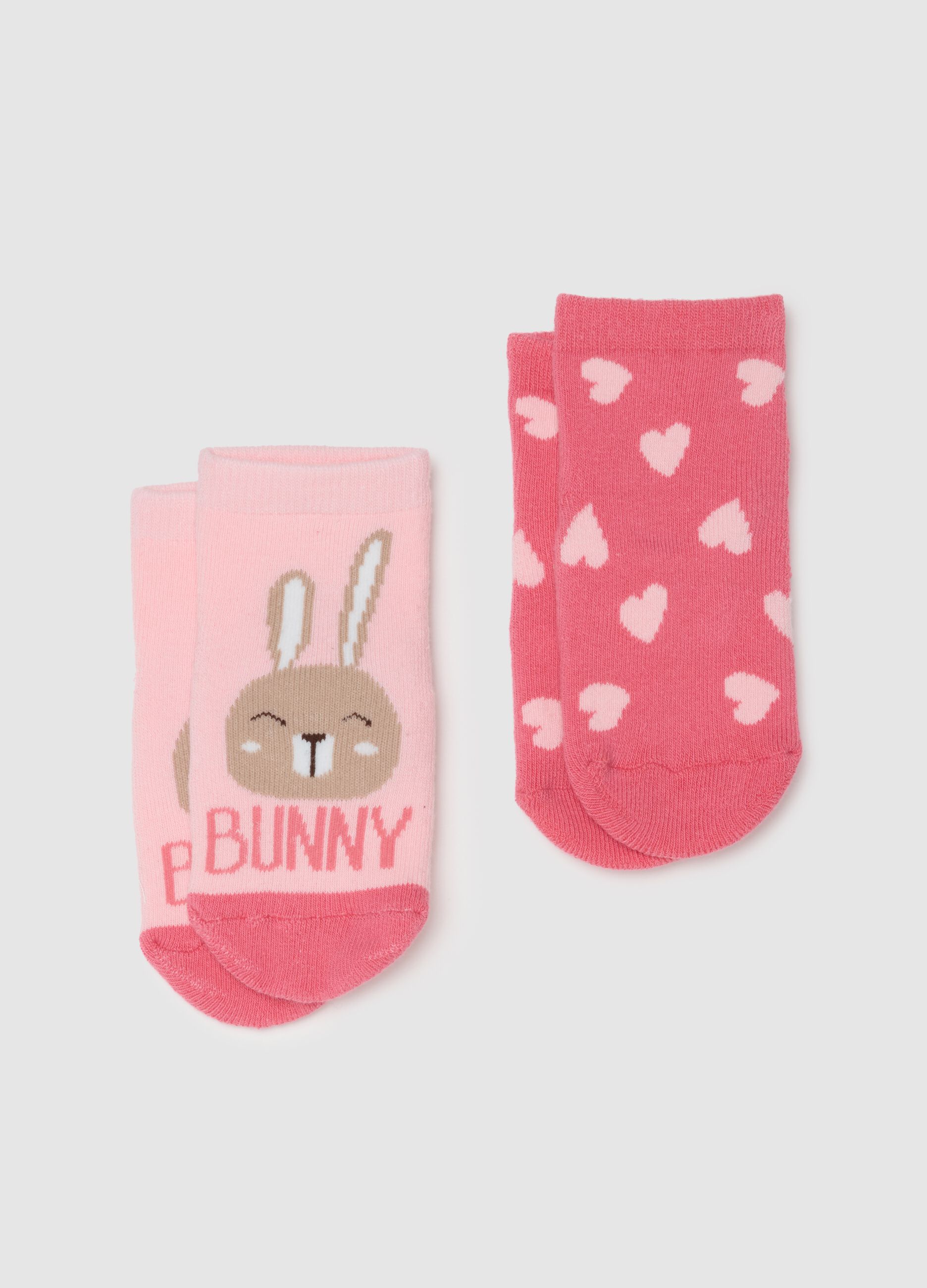 Set of pink elasticated cotton baby girl socks