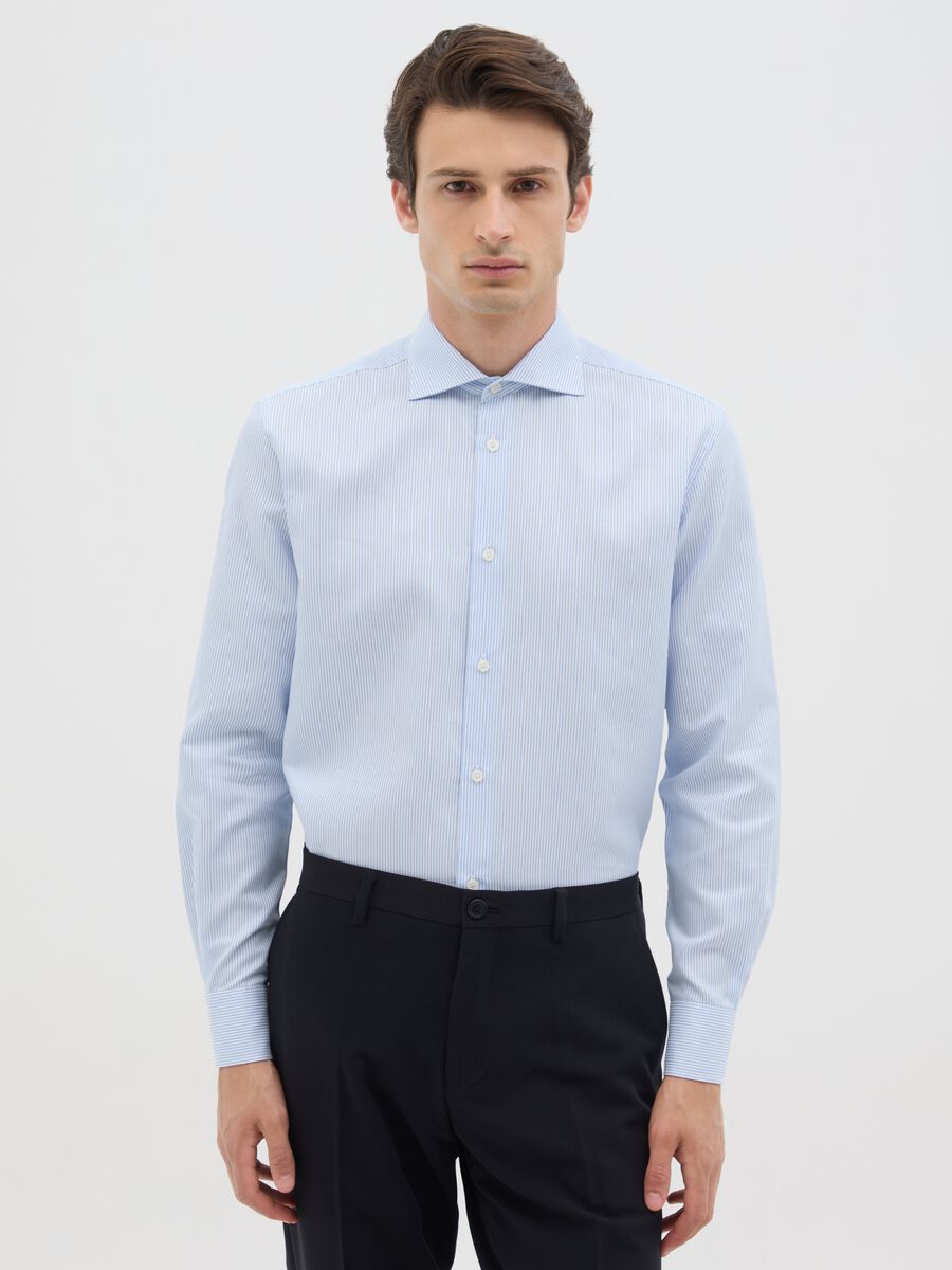 Men's Regular Fit Blue Pure Cotton Shirt_0