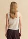 Beige cotton-blend regular-fit tank top with embroidery and mesh_3