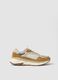 Sneakers beige stringate con inserti a contrasto_0