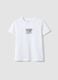 T-shirt in puro cotone bianca da ragazza regular fit con frase_3