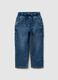 Blue cotton relaxed fit jog denim for kids_0