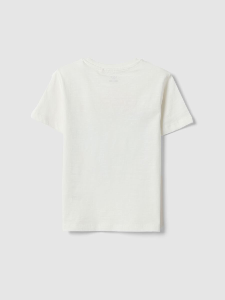 T-shirt in puro cotone bianca da bambino regular fit con stampa_1