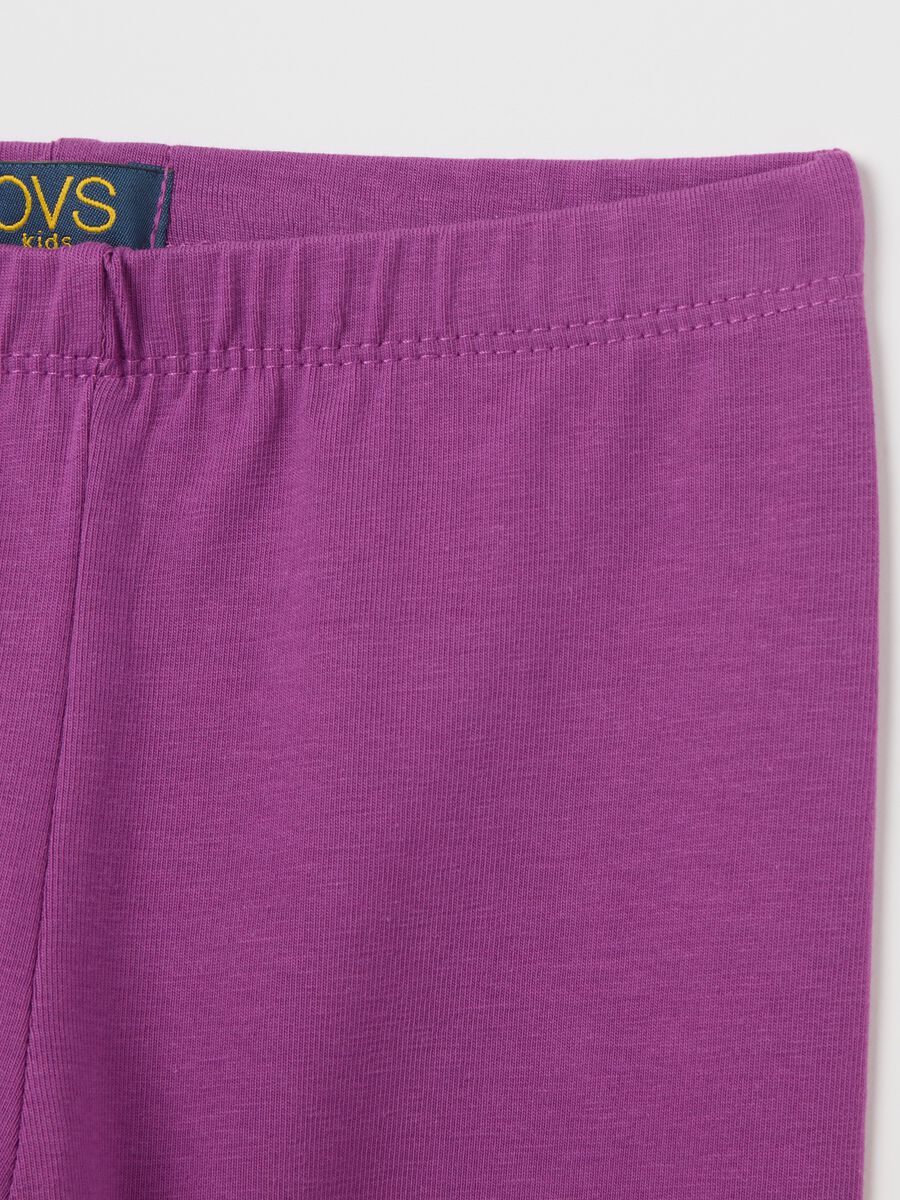 Purple stretch cotton leggings OVS Kids_2
