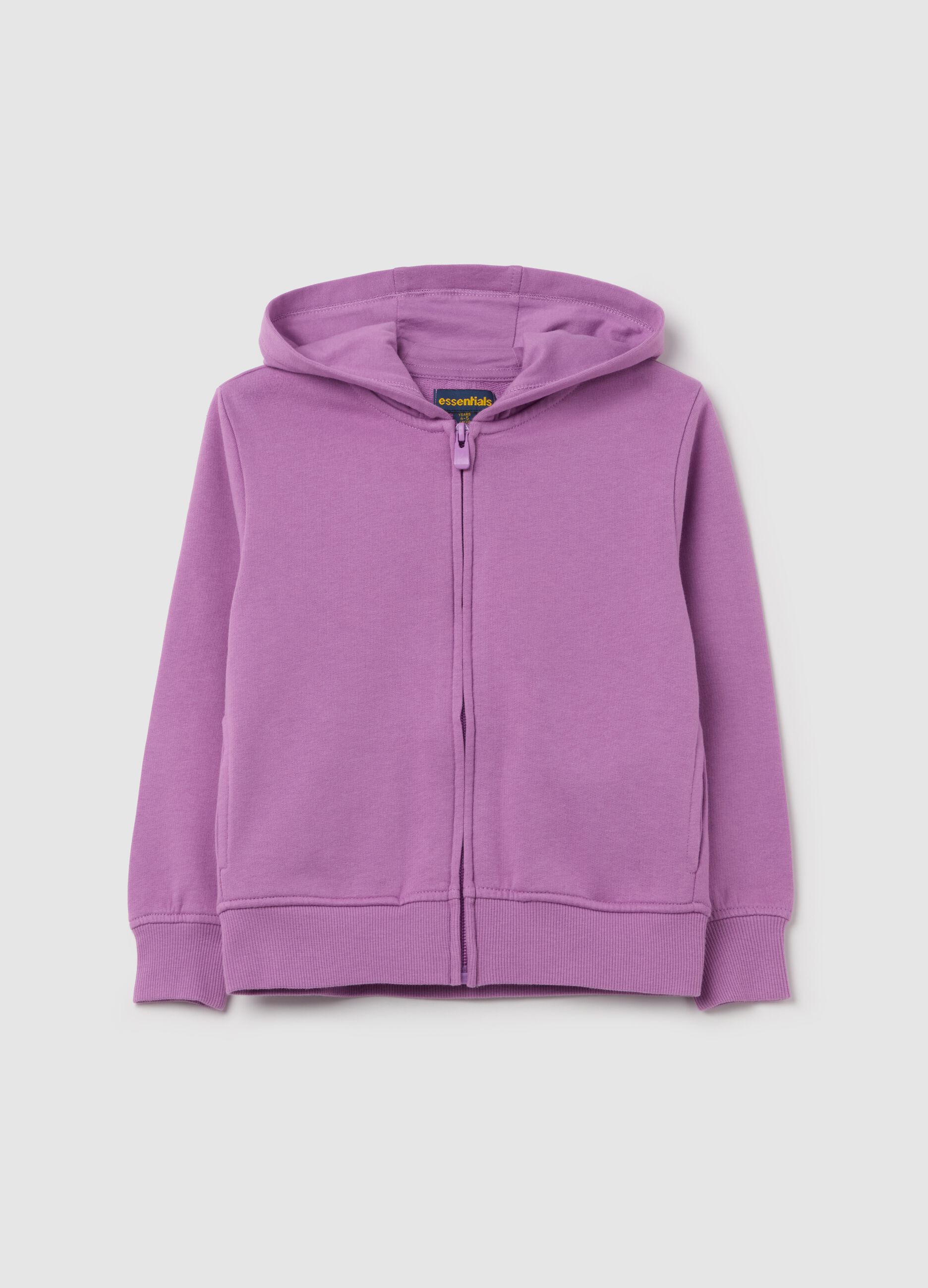 Full-zip sweatshirt in French terry with hood