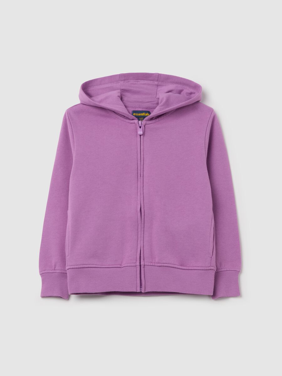 Full-zip sweatshirt in French terry with hood_0