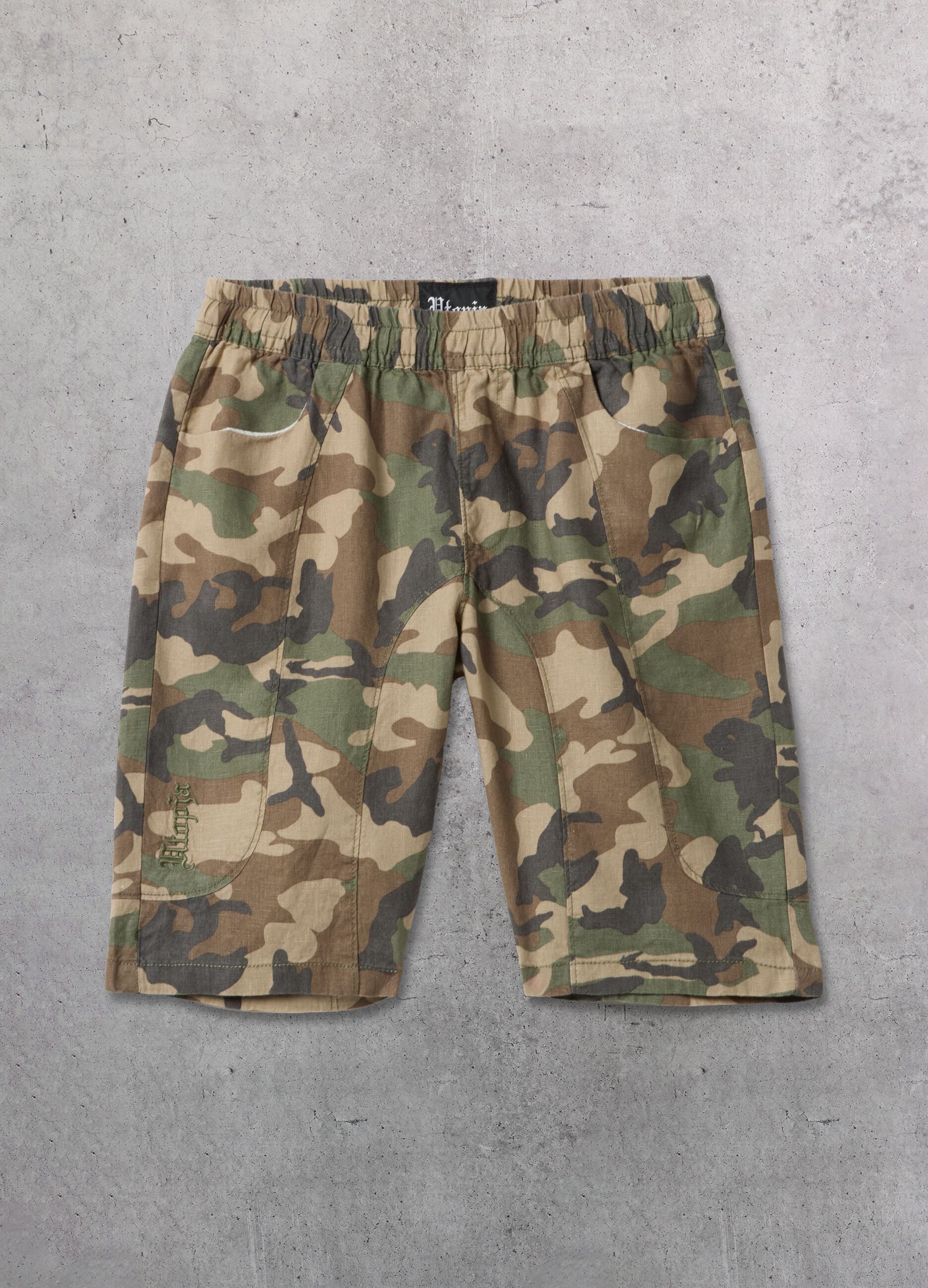 100% Linen Camo Shorts