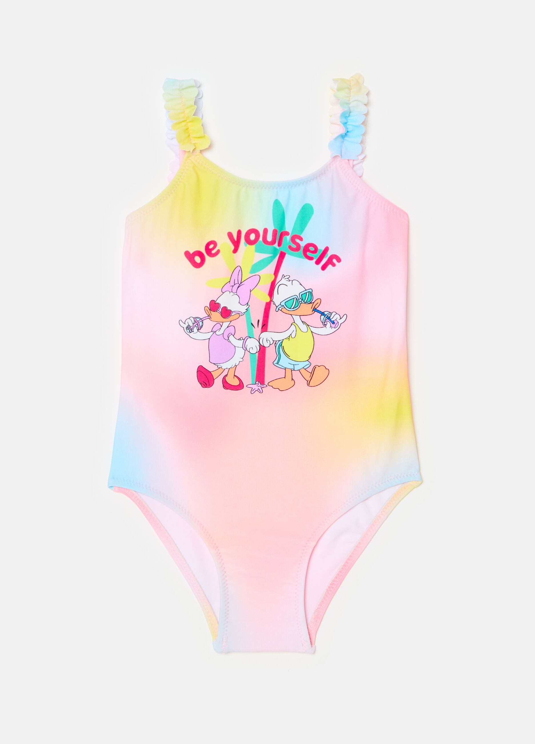 One-piece swimsuit with Donald Duck 90 print
