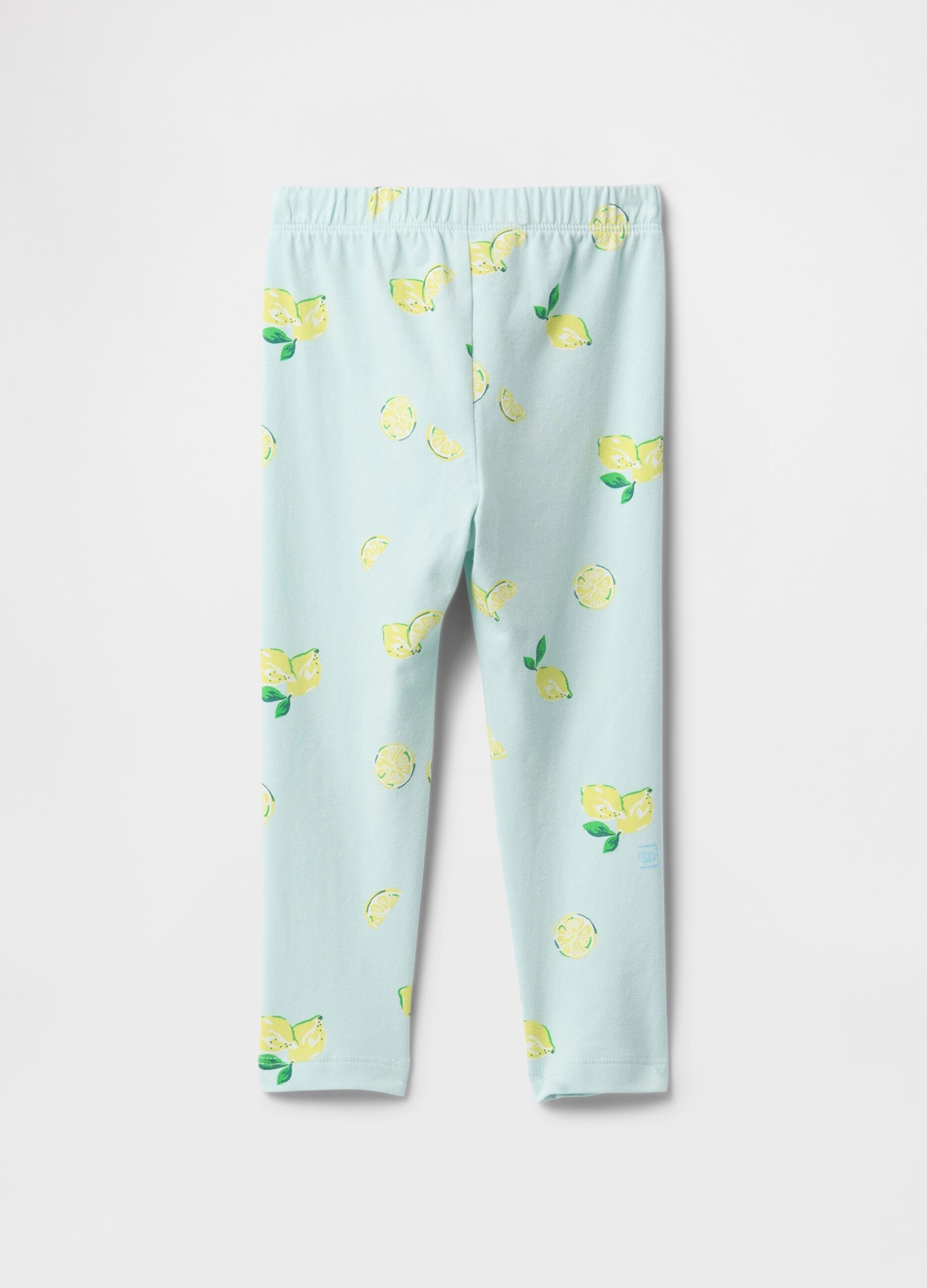 Blue Lemon Print Leggings