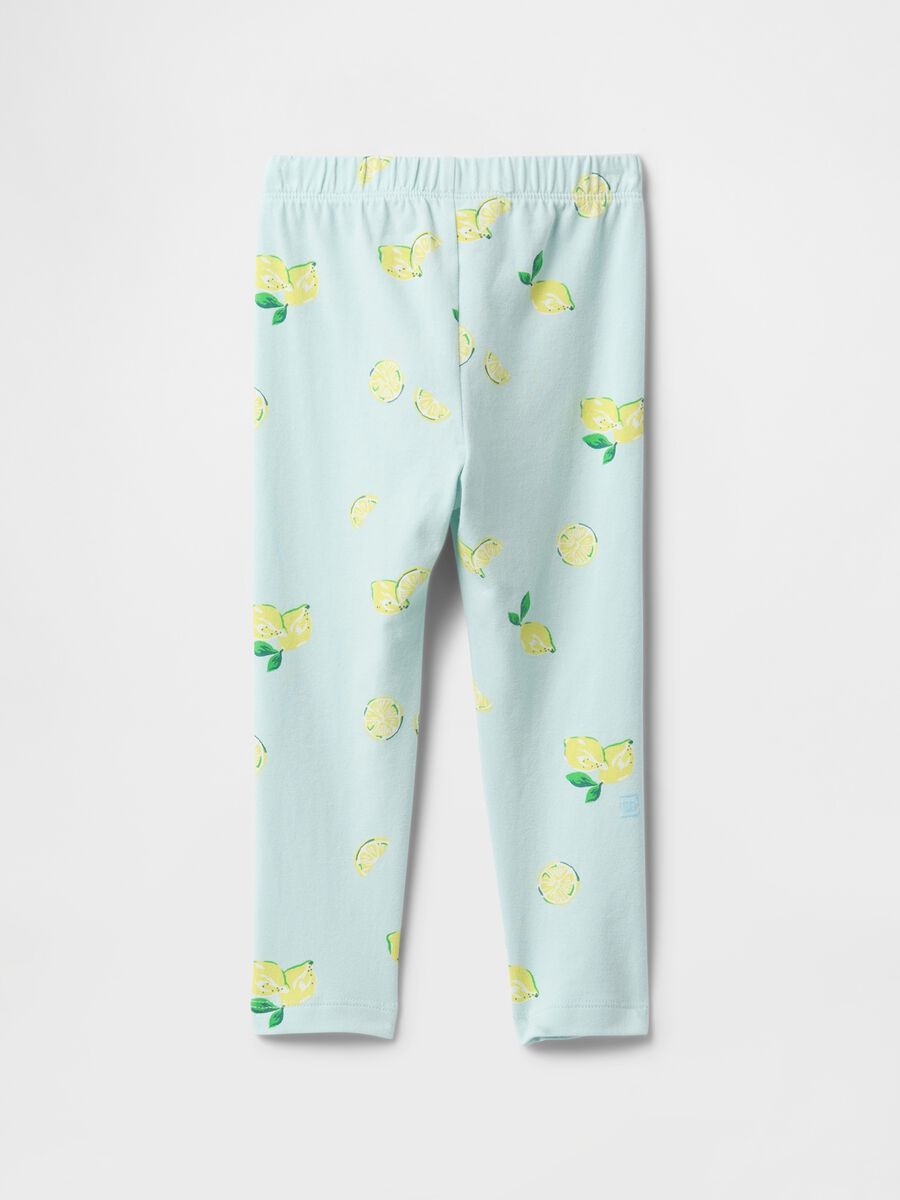Blue Lemon Print Leggings_1