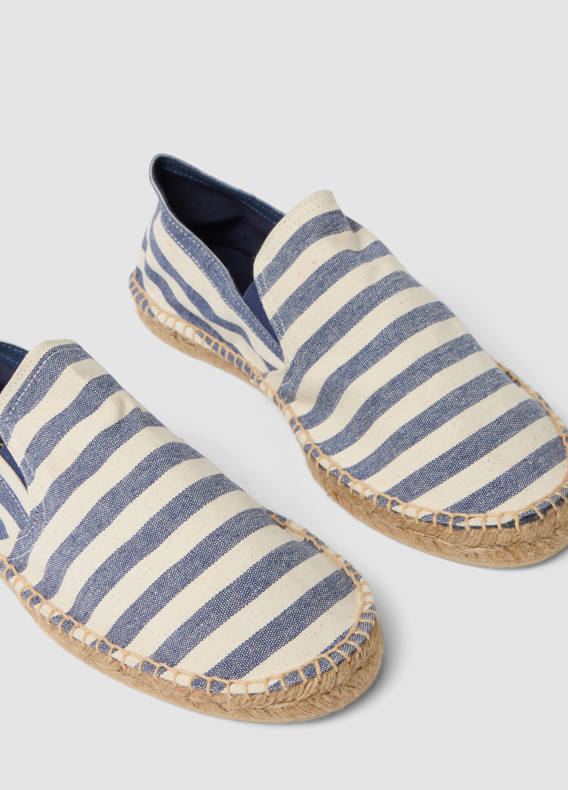 Blue striped espadrilles