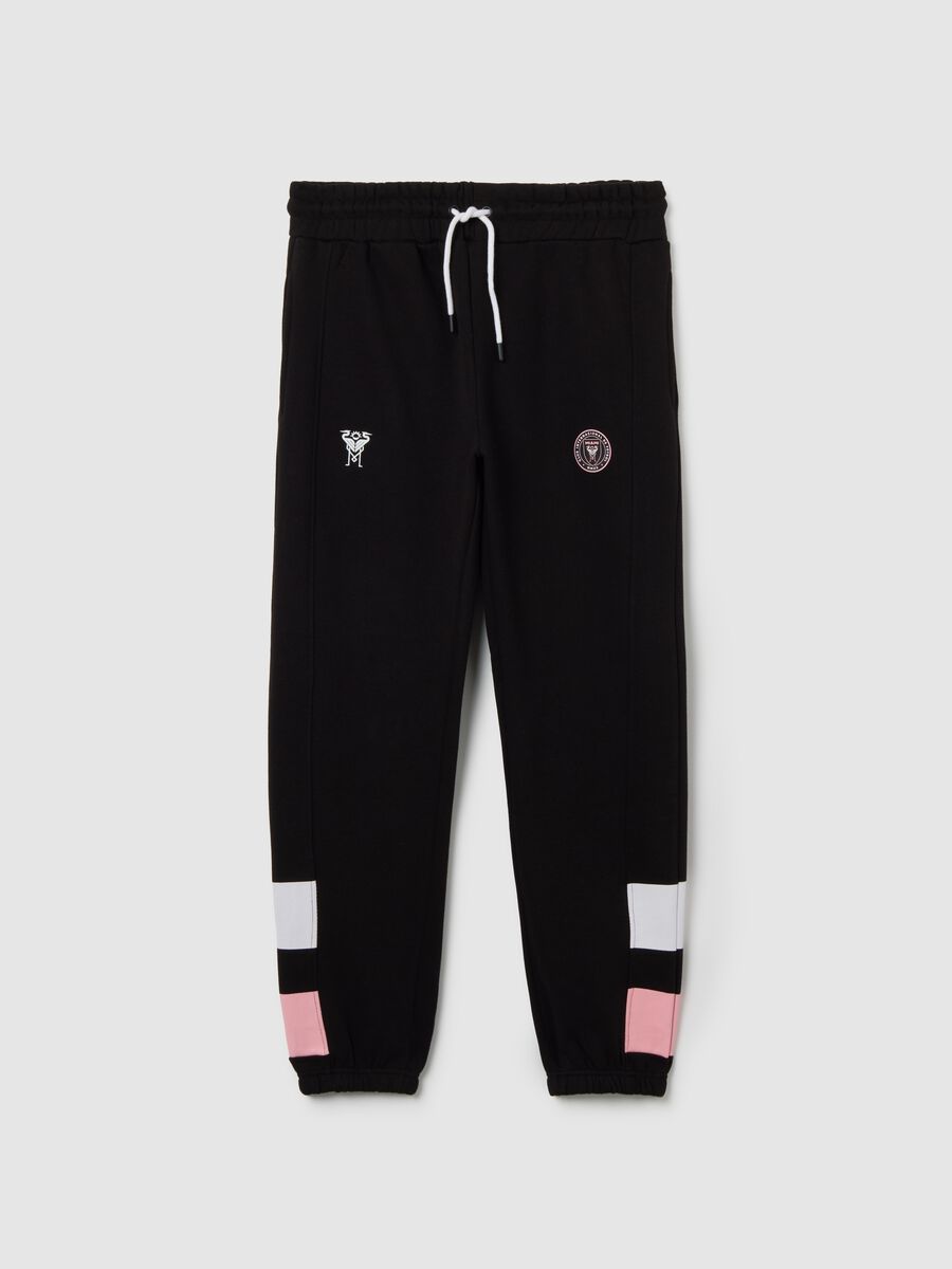 Black cotton blend trousers in regular fit_0