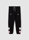 Black cotton blend trousers in regular fit_0