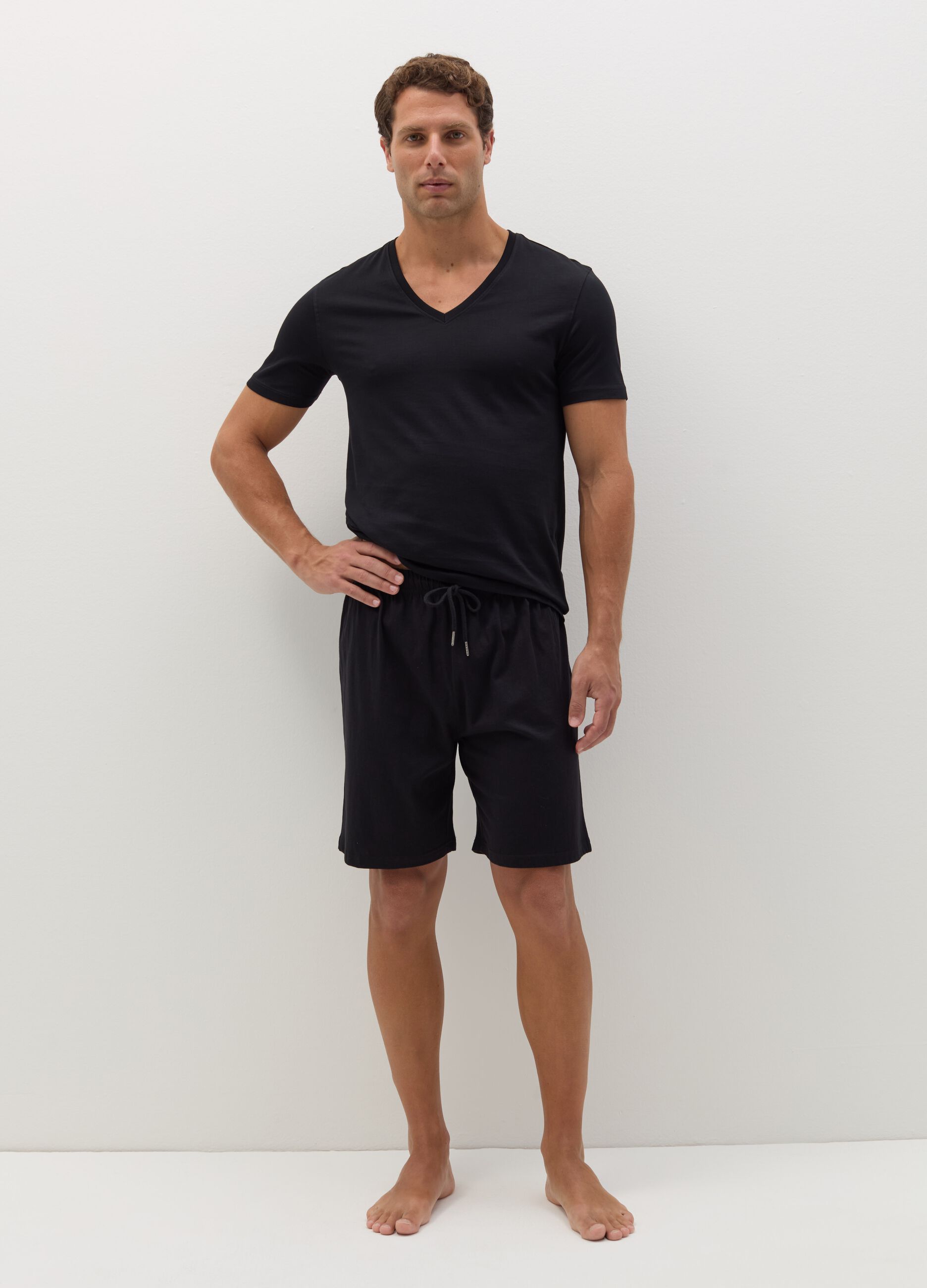 Two-pack pyjama shorts with drawstring