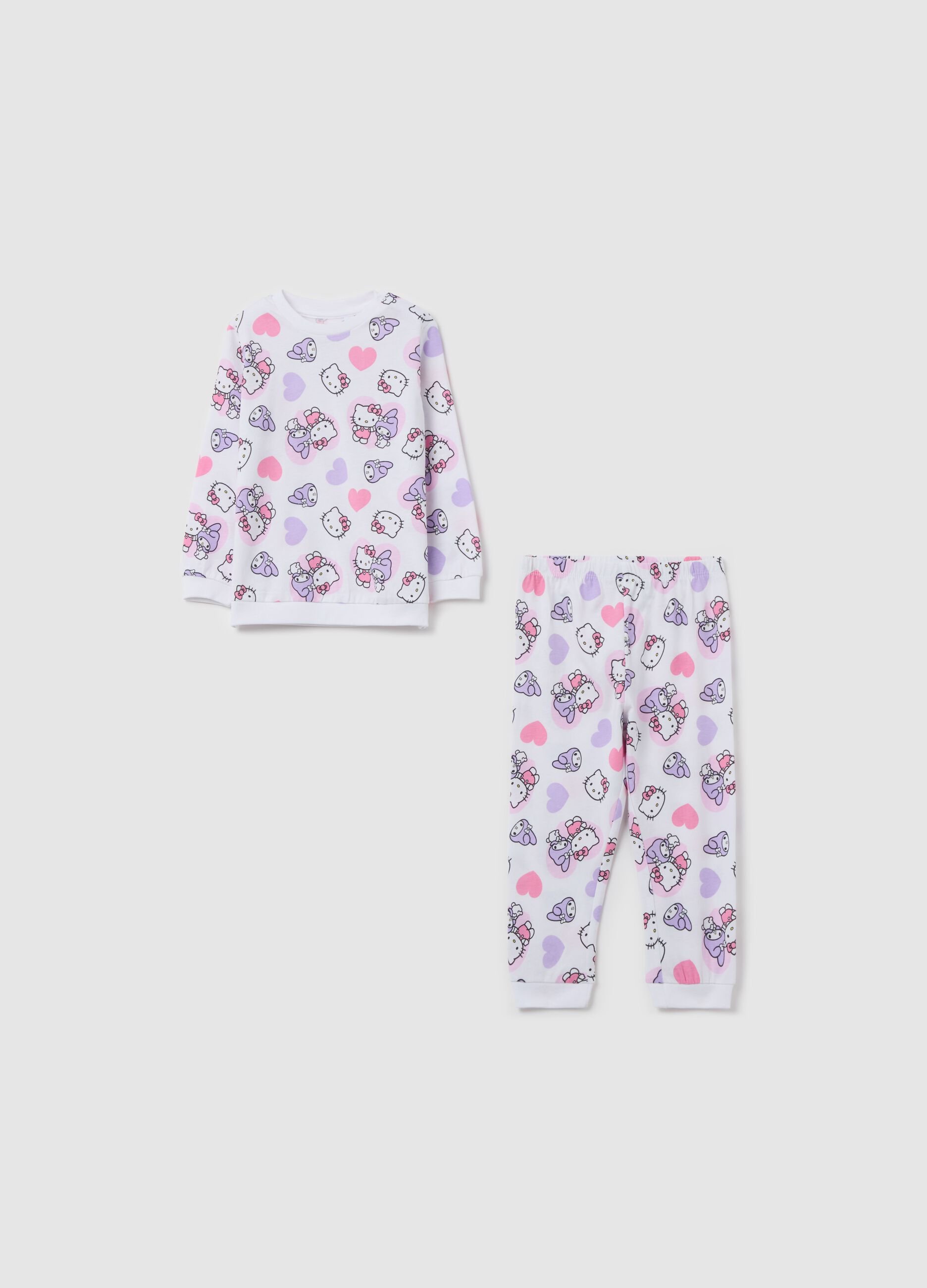 Cotton pyjamas with Hello Kitty and Kuromi print