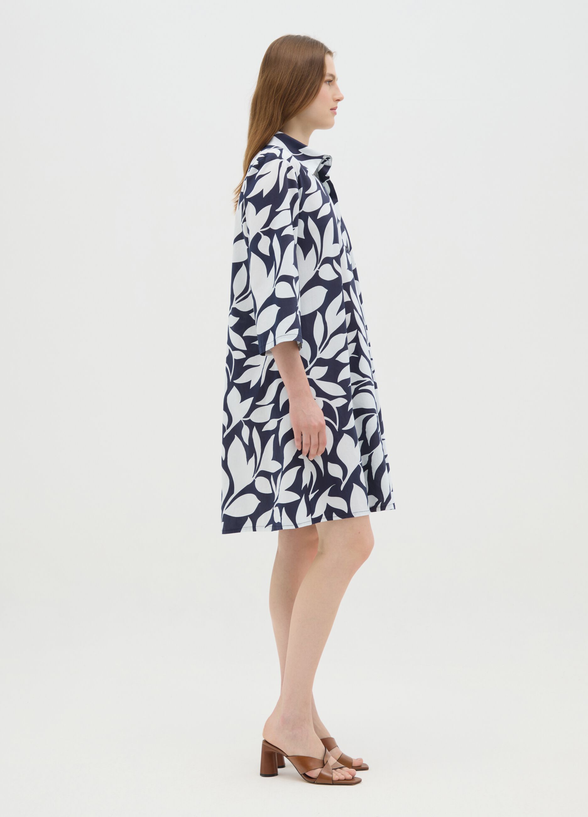 Women's Multicolour Cotton Shirt Dress Regular Fit