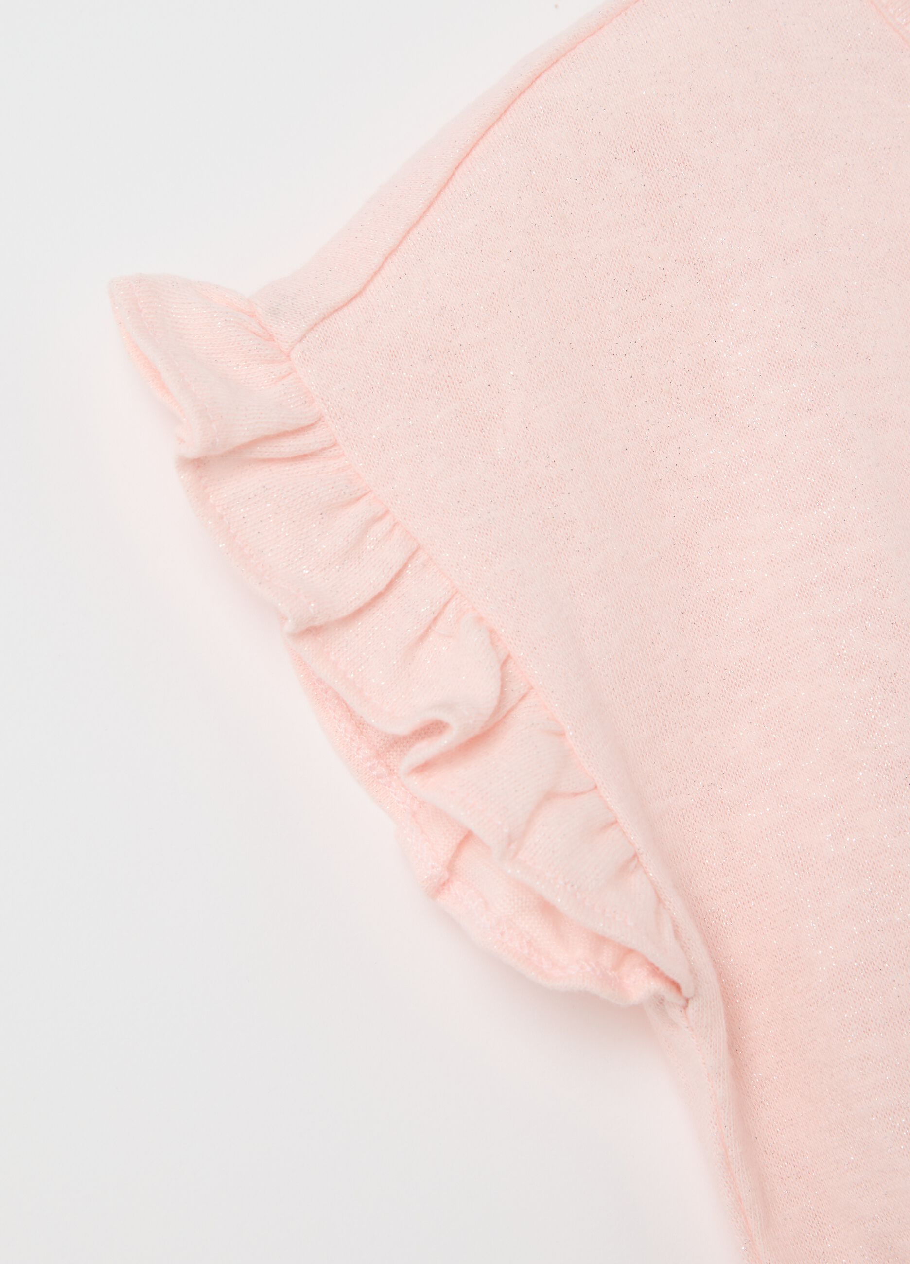 Abito rosa con gonna floreale in tulle
