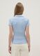 Sky Blue Stretch Cotton Polo Regular Fit Deep V-Neck_3