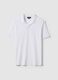 White linen and cotton blend polo regular fit_4