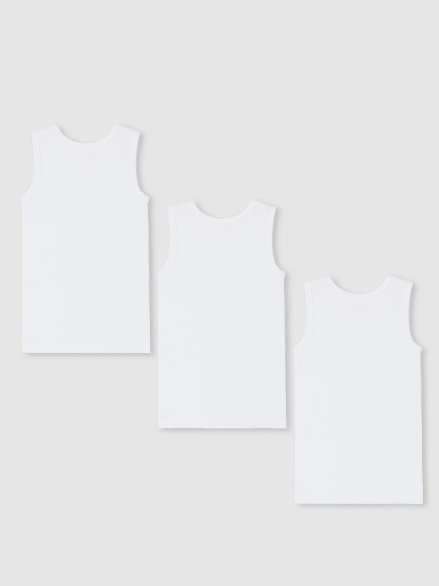 Three-pack racerback vests in organic cotton_1