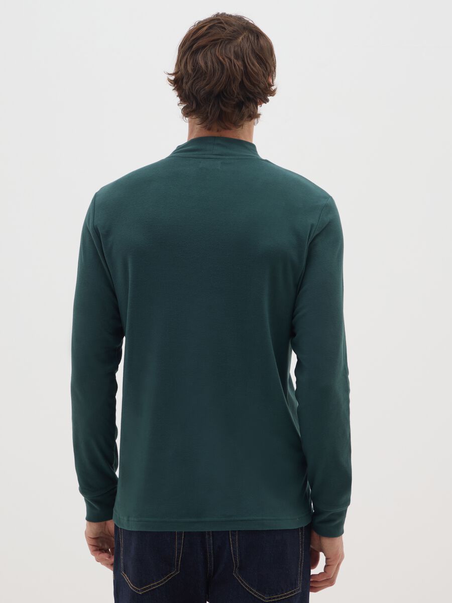 Regular fit green fleece sweatshirt_2