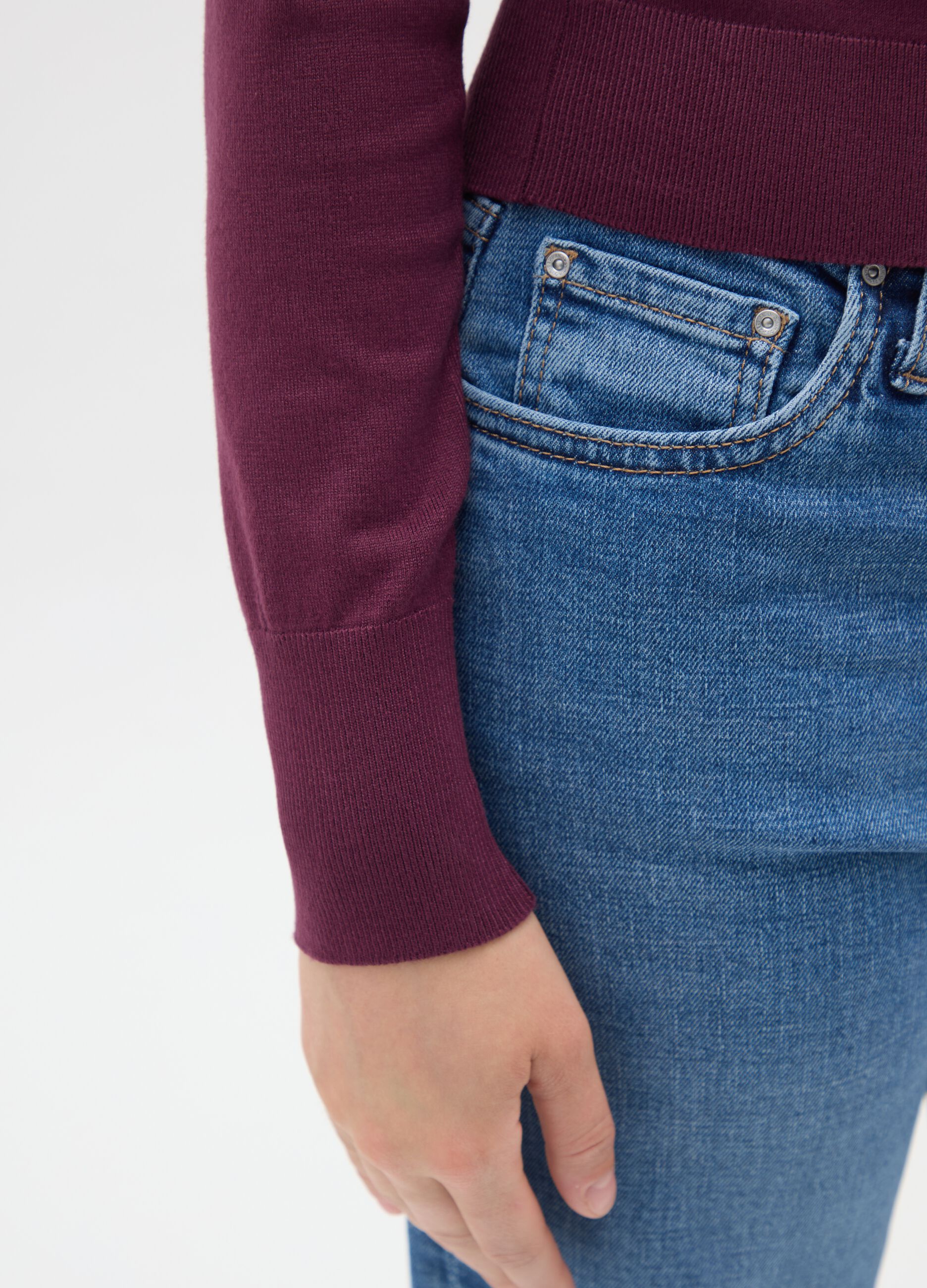 Purple Crew Neck Pullover