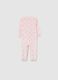 Pink fleece babygrow with hearts_1