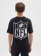 Children's black pure cotton oversized T-shirt with NFL logo_1