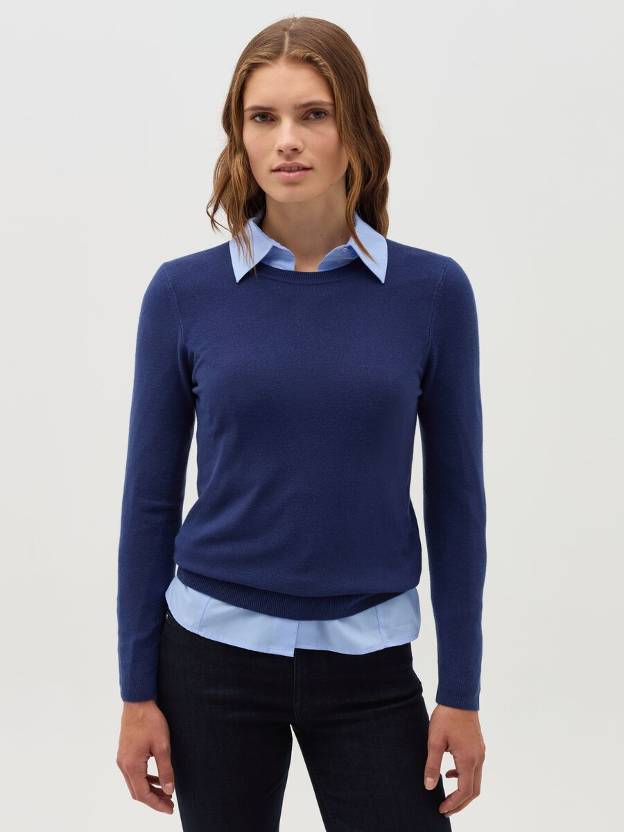 Long-sleeved solid colour jersey_0