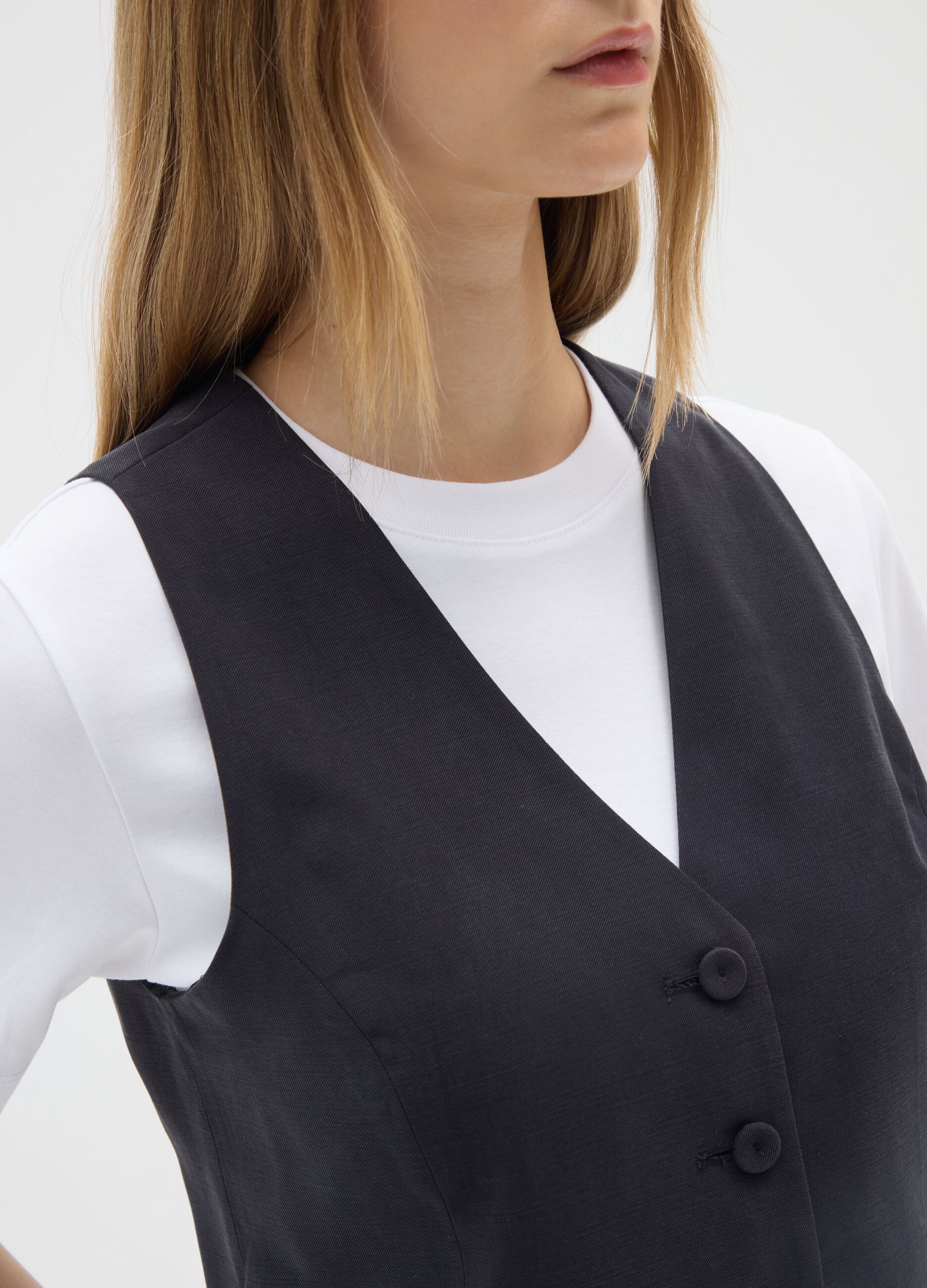 Gilet nero vestibilità slim