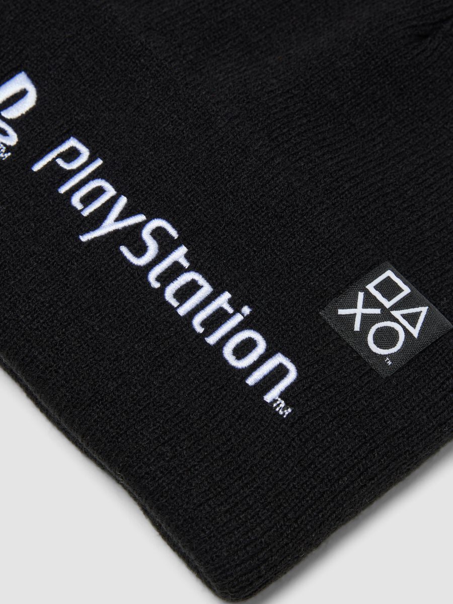 Cappello nero con risvolto e ricamo Playstation_2