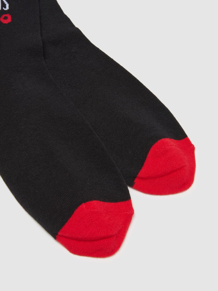 Black Cotton Blend Christmas Socks_2