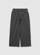 Girls' grey wide leg jeans in pure cotton_0