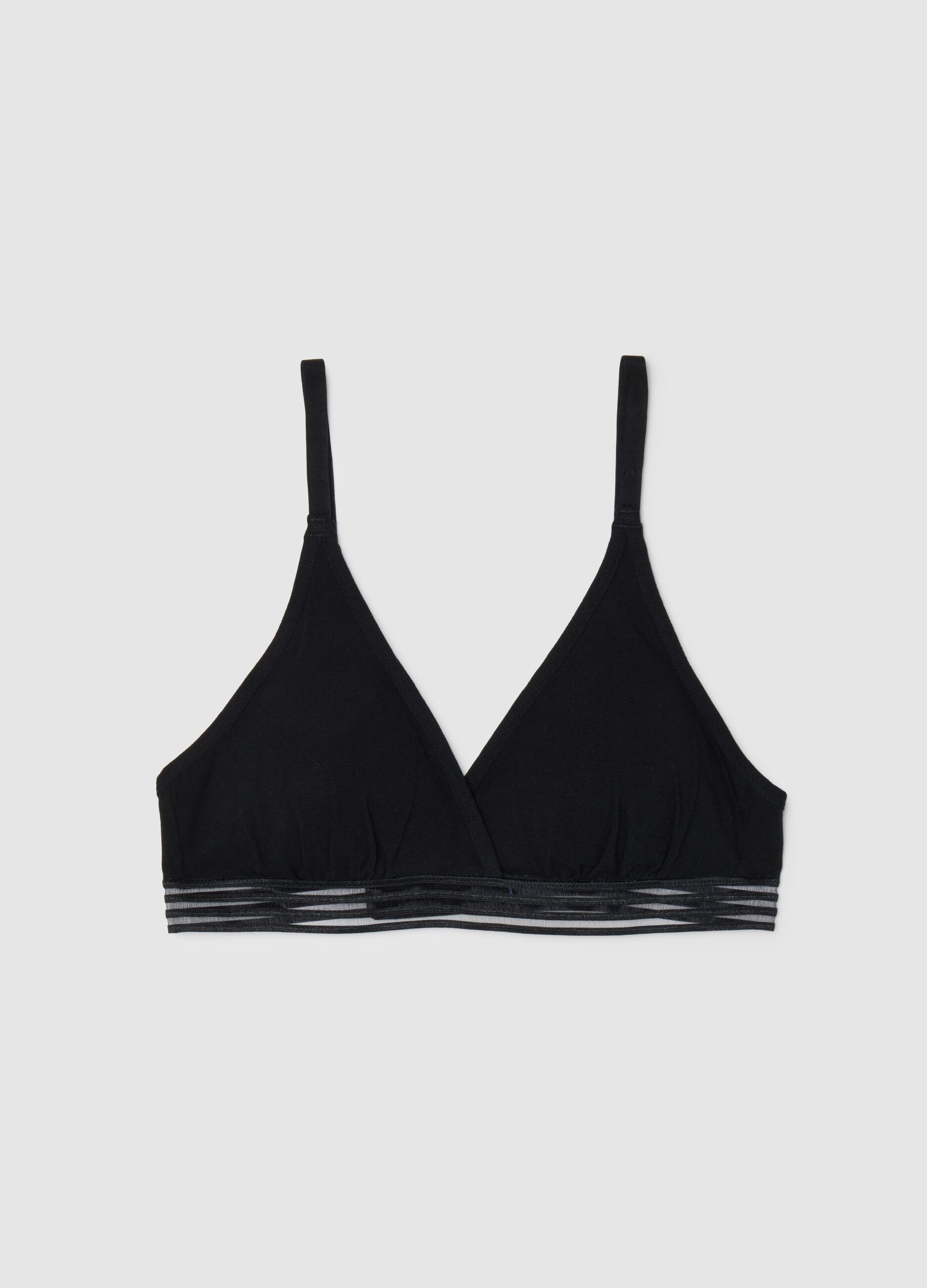 Women's Black Stretch Cotton Bra