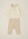 White and beige set for newborn girl_0