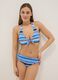 Top bikini triangolo blu in tessuto elasticizzato_1