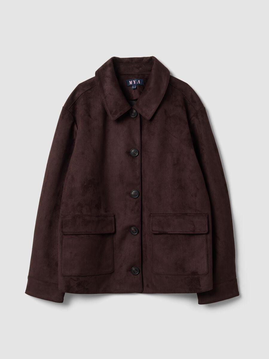 Brown regular-fit jacket with buttons_4