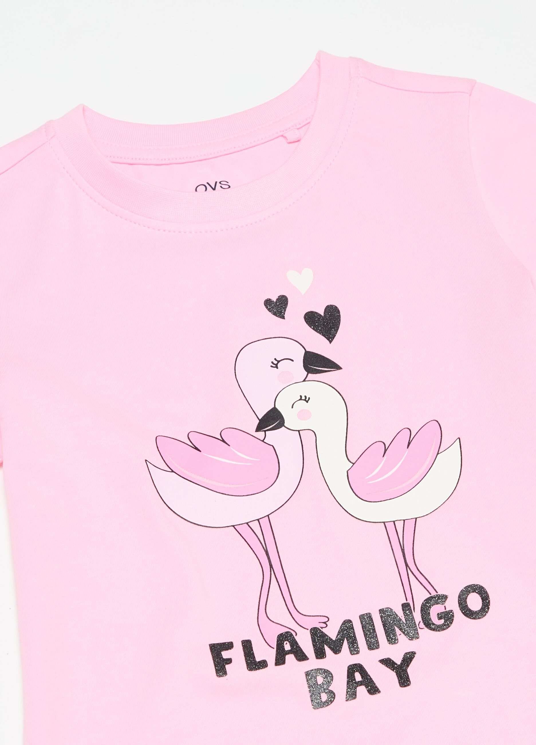 Jogging set con stampa e glitter